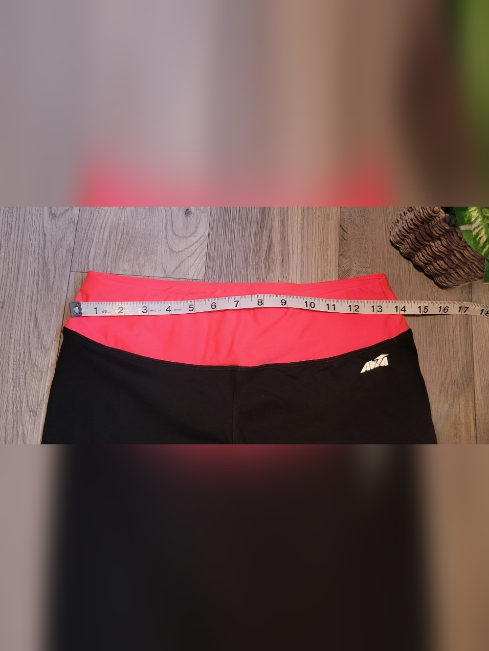 Avia Black & Pink Orange Athletic Running Shorts With Waistband Pocket, Medium - Picture 3 of 13